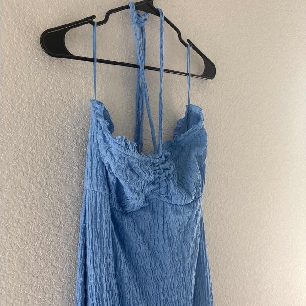 Free People Blue Midi Smocked Sundress - Picture 3 of 7